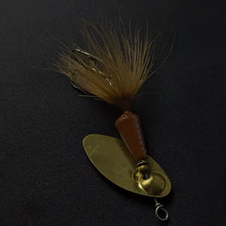 Vintage Yakima Bait Vibric Rooster Tail, 1/4oz brown/gold spinning lure #23429
