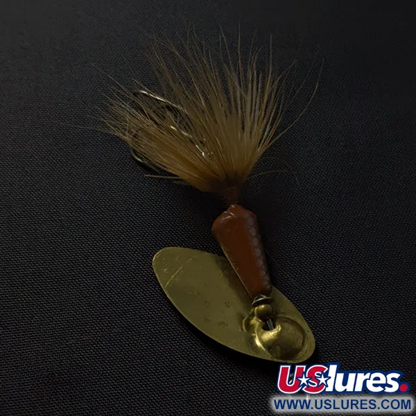 Vintage  Yakima Bait Vibric Rooster Tail, 1/4oz brown/gold spinning lure #23429