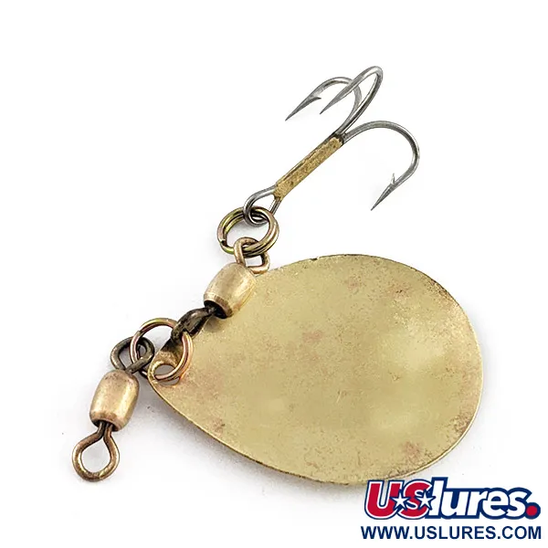 Vintage   Worth Spinner 5, 1/4oz gold spinning lure #23432