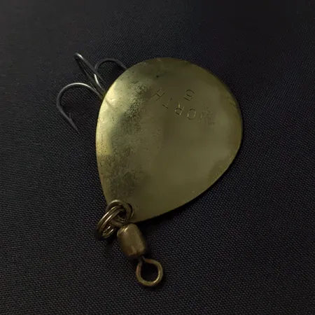 Vintage Worth Spinner 5, 1/4oz gold spinning lure #23432