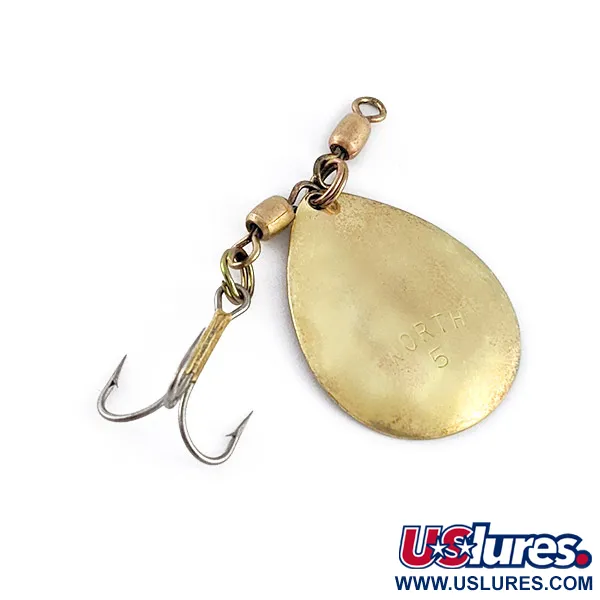 Vintage   Worth Spinner 5, 1/4oz gold spinning lure #23432