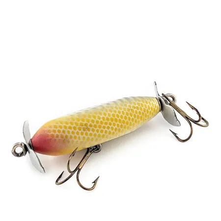 Vintage Creek Chub Injured Minnow , 3/16oz yellow fishing lure #23433