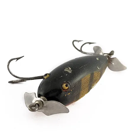 Vintage Creek Chub Injured Minnow glass eyes, 1/2oz Perch fishing lure #23436