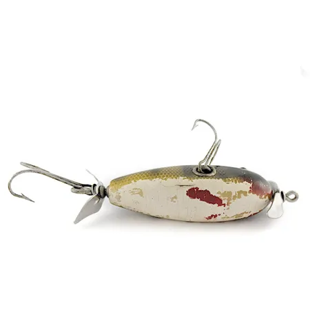 Vintage Creek Chub Injured Minnow glass eyes, 1/2oz Perch fishing lure #23436