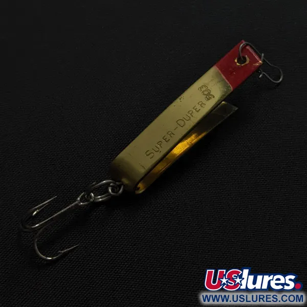 Vintage  Luhr Jensen Super-Duper 503, 1/8oz golden/red fishing spoon #23446