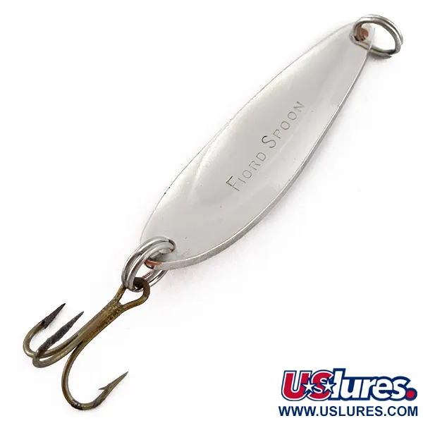Vintage   Acme Fiord Spoon, 1/4oz nickel/orange fishing spoon #23455
