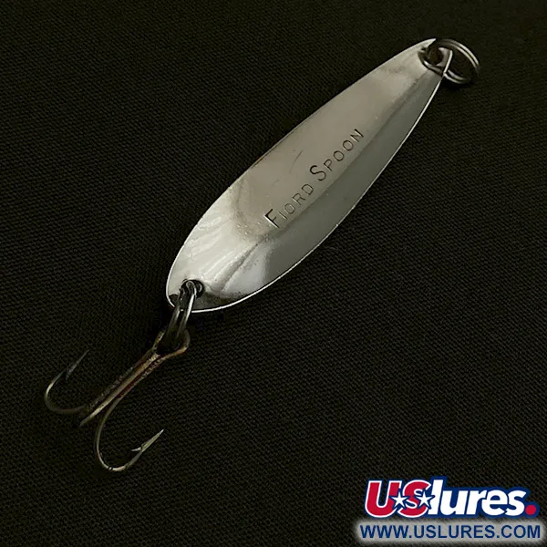 Vintage   Acme Fiord Spoon, 1/4oz nickel/orange fishing spoon #23455