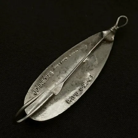 Vintage Johnson Silver Minnow , 1/4oz nickel fishing spoon #23458