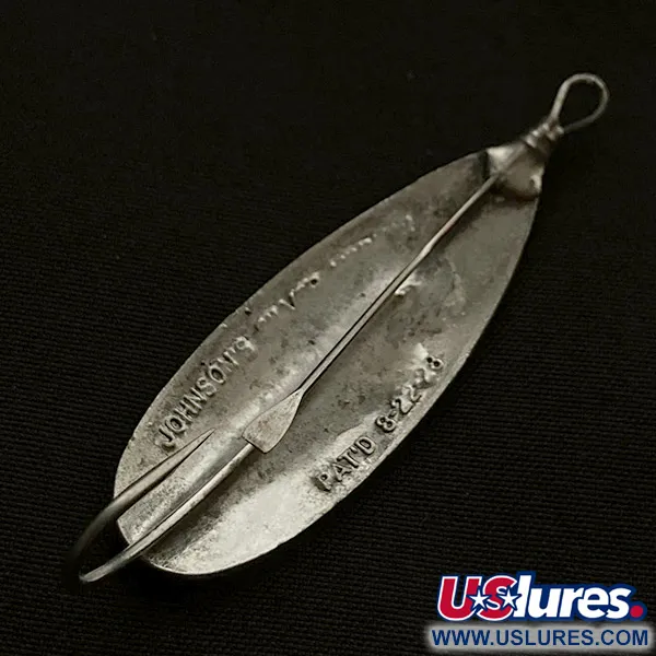 Vintage   Johnson Silver Minnow , 1/4oz nickel fishing spoon #23458