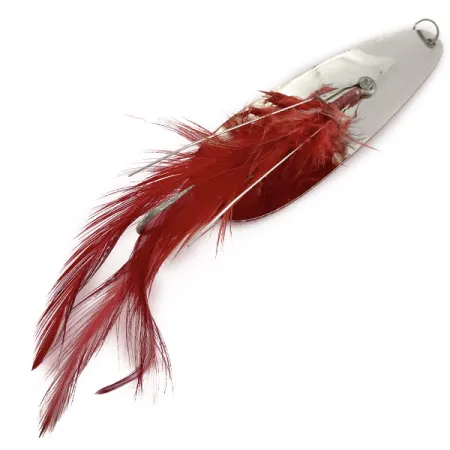 Vintage Eppinger Dardevle Feathered Weedless Detroit, 1oz Red Devle fishing spoon #23459