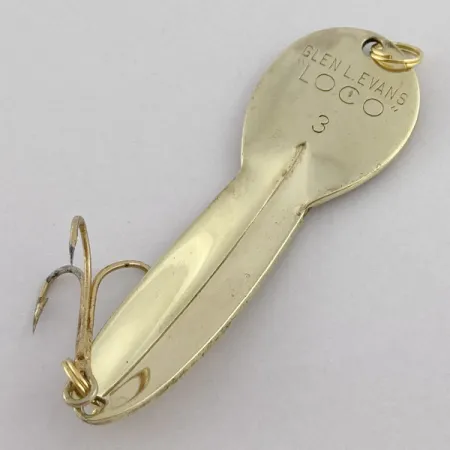 Vintage Glen Evans Loco 3, 3/5oz gold fishing spoon #23460