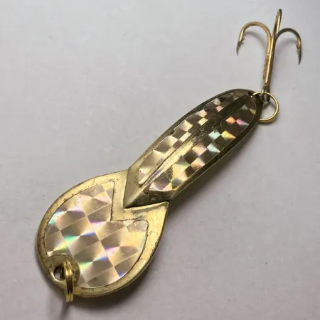 Vintage Glen Evans Loco 3, 3/5oz gold fishing spoon #23460