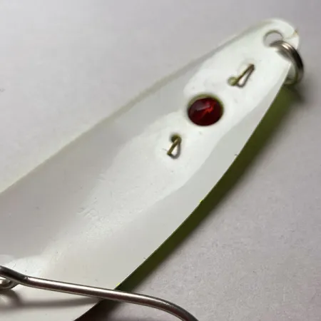 Vintage Red Eye Lures Red Eye Evil Eye, 3/16oz white/yellow/red eye fishing spoon #23463