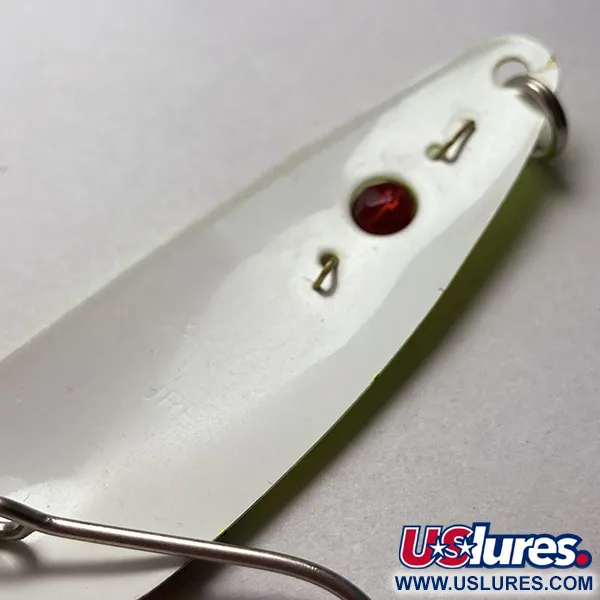 Vintage  Red Eye Lures Red Eye Evil Eye, 3/16oz white/yellow/red eye fishing spoon #23463