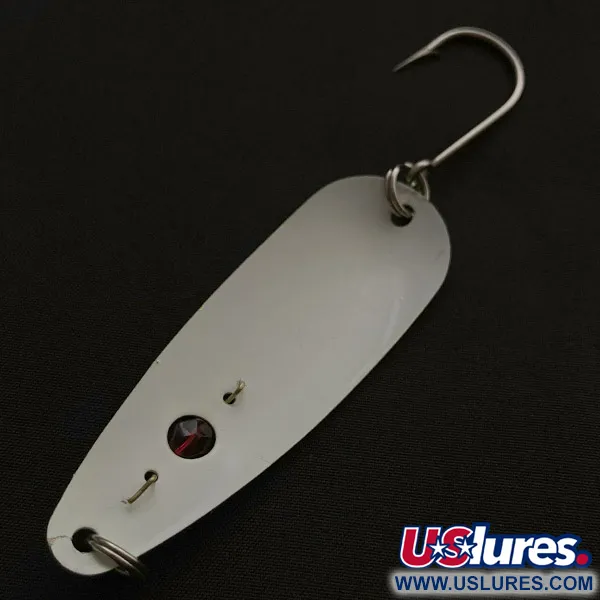 Vintage  Red Eye Lures Red Eye Evil Eye, 3/16oz white/yellow/red eye fishing spoon #23463