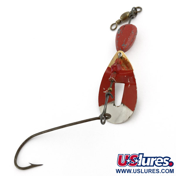 Vintage   Pflueger June Bug №6, 3/5oz nickel/red spinning lure #23467