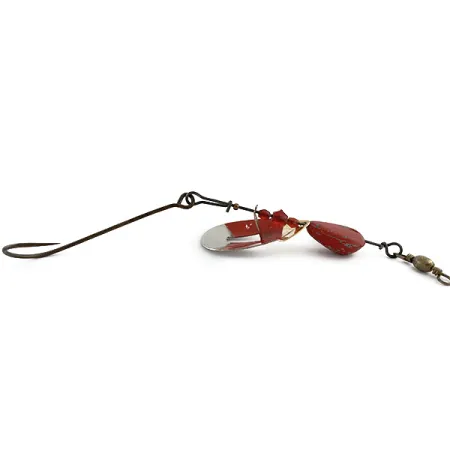 Vintage Pflueger June Bug №6, 3/5oz nickel/red spinning lure #23467