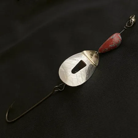 Vintage Pflueger June Bug №6, 3/5oz nickel/red spinning lure #23467
