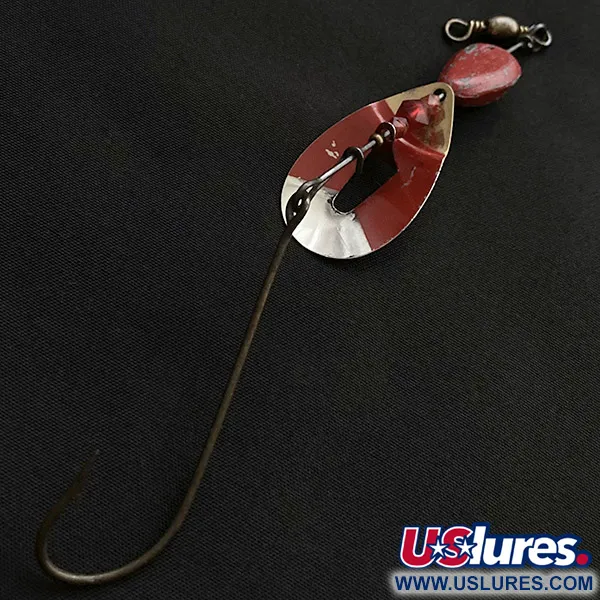 Vintage   Pflueger June Bug №6, 3/5oz nickel/red spinning lure #23467