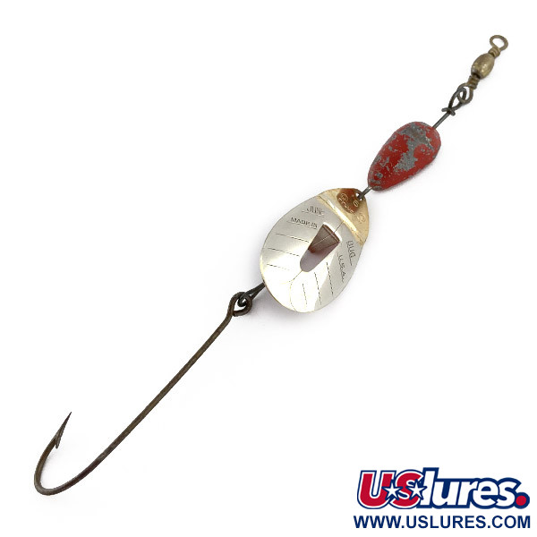 Vintage   Pflueger June Bug №6, 3/5oz nickel/red spinning lure #23467