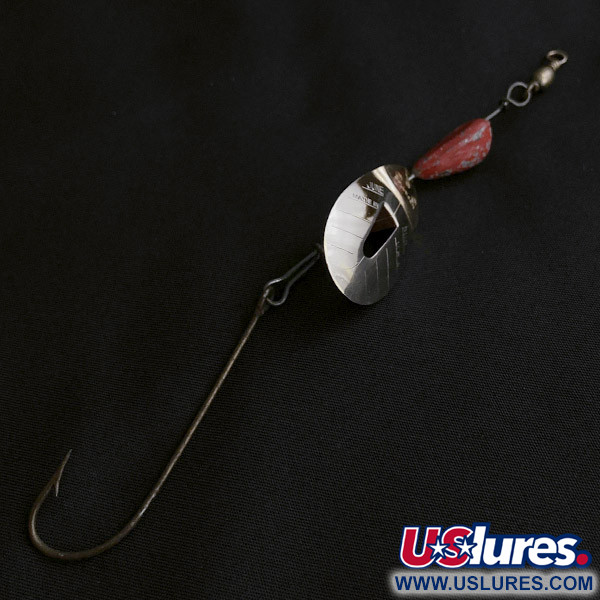 Vintage   Pflueger June Bug №6, 3/5oz nickel/red spinning lure #23467