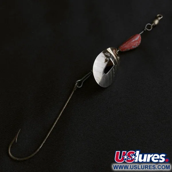 Vintage   Pflueger June Bug №6, 3/5oz nickel/red spinning lure #23467