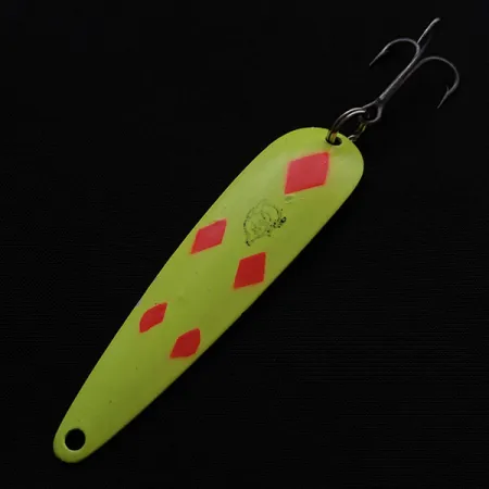 Vintage Eppinger Dardevle Flutter Chuck #3100, 1/3oz Five of Diamonds fishing spoon #23470