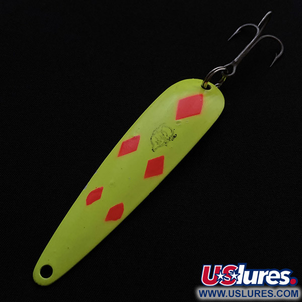 Vintage  Eppinger Dardevle Flutter Chuck #3100, 1/3oz Five of Diamonds fishing spoon #23470
