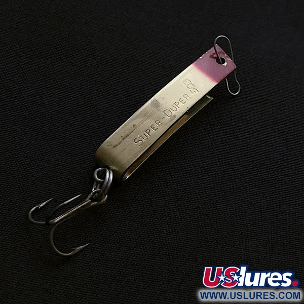 Vintage  Luhr Jensen Super-Duper 503, 1/8oz gold/red fishing spoon #23473