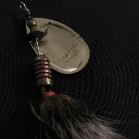 Vintage Mepps Aglia 3 dressed (squirrel tail)  (1960s), 1/4oz brass spinning lure #23488