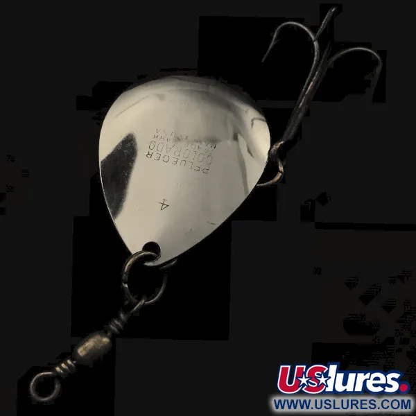 Vintage   Pflueger colorado spinner #4, 3/16oz nickel spinning lure #23489