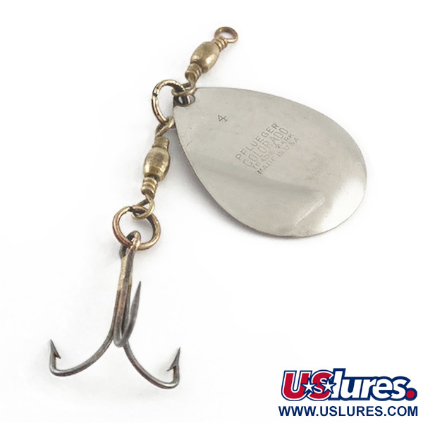 Vintage   Pflueger colorado spinner #4, 3/16oz nickel spinning lure #23489