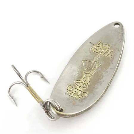 Vintage Seneca Little Cleo (Hula Girl) , 1/2oz nickel/gold fishing spoon #23493