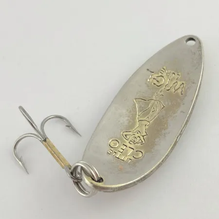 Vintage Seneca Little Cleo (Hula Girl) , 1/2oz nickel/gold fishing spoon #23493