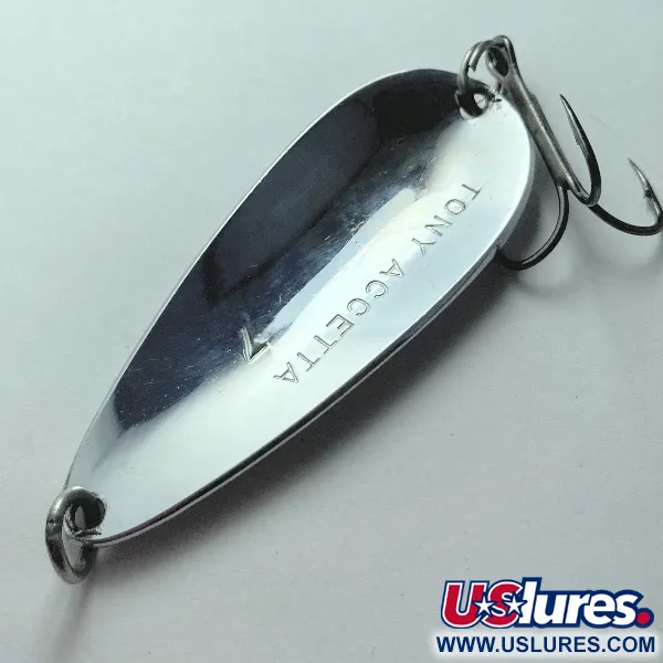 Vintage Tony Accetta 7, 3/4oz nickel fishing spoon #23497