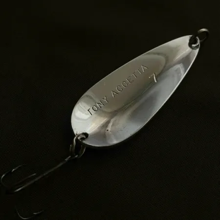 Vintage Tony Accetta 7, 3/4oz nickel fishing spoon #23497