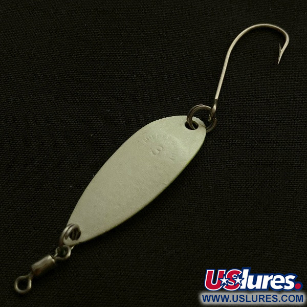 Vintage  Hildebrandt Spinners Hildebrandt Little Shaver 3, 1/16oz pearl/green fishing spoon #23507