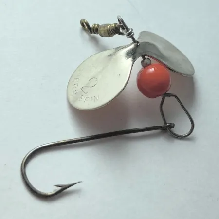Vintage Aeroplane Spinner Aero spin 2, 1/16oz silver/copper spinning lure #23508