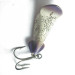Vintage   Buck Perry spoonplug, 3/16oz white/purple/ broken glass fishing spoon #23513