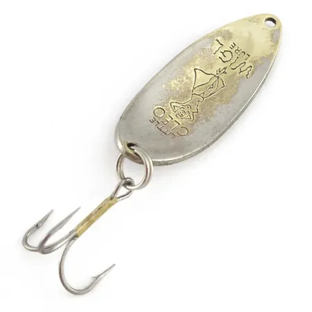 Vintage Seneca Little Cleo (Hula Girl) , 1/2oz nickel/gold fishing spoon #23514