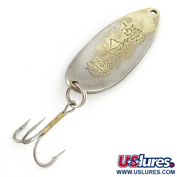 Vintage Seneca Little Cleo (Hula Girl) , 1/2oz nickel/gold fishing spoon #23514