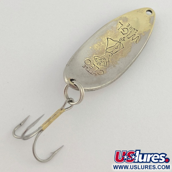 Vintage  Seneca Little Cleo (Hula Girl) , 1/2oz nickel/gold fishing spoon #23514