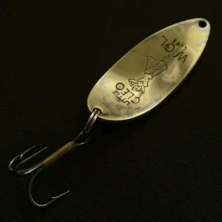 Vintage Seneca Little Cleo (Hula Girl) , 1/2oz nickel/gold fishing spoon #23515