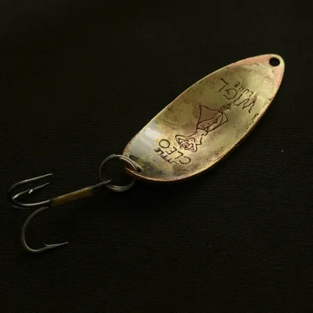 Vintage Seneca Little Cleo (Hula Girl) , 1/2oz nickel/gold fishing spoon #23518