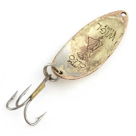 Vintage Seneca Little Cleo (Hula Girl) , 1/2oz nickel/gold fishing spoon #23518