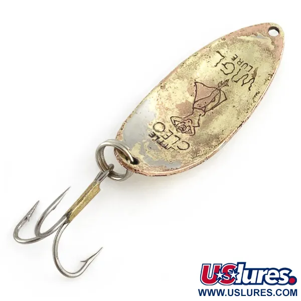 Vintage  Seneca Little Cleo (Hula Girl) , 1/2oz nickel/gold fishing spoon #23518