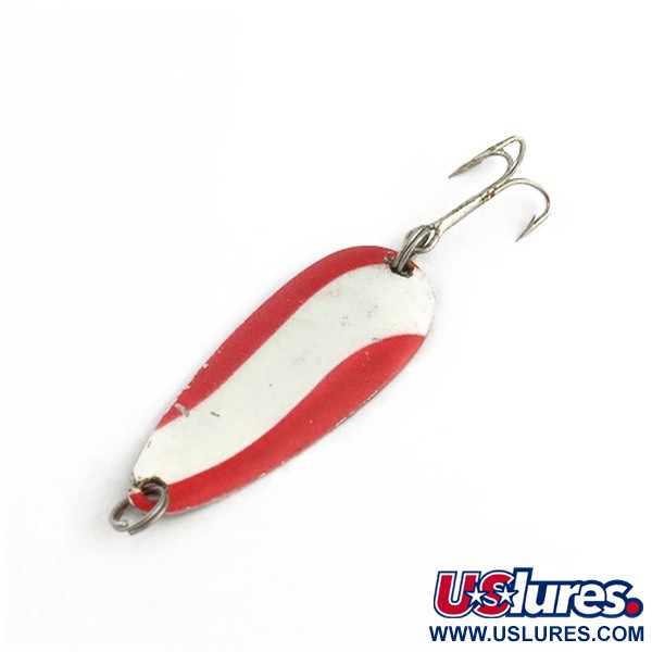 Vintage   Dura Pack Spoon, 3/16oz nickel/white/red fishing spoon #23520
