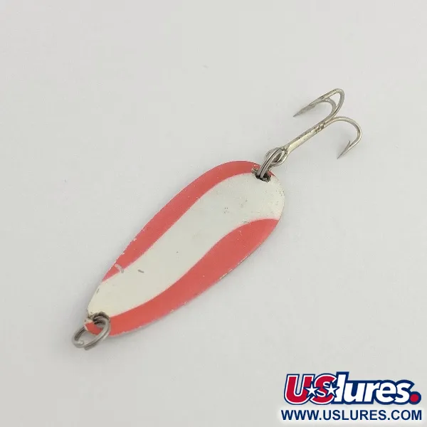 Vintage  Dura-Pak  Dura Pack Spoon, 3/16oz nickel/white/red fishing spoon #23520