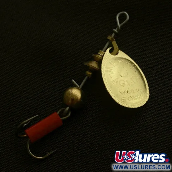 Vintage   Mepps Aglia 0, 3/32oz gold spinning lure #23522