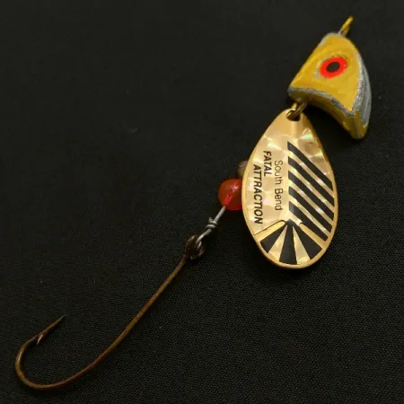 Vintage South Bend  Fatal Attraction, 3/4oz Gold spinning lure #23526